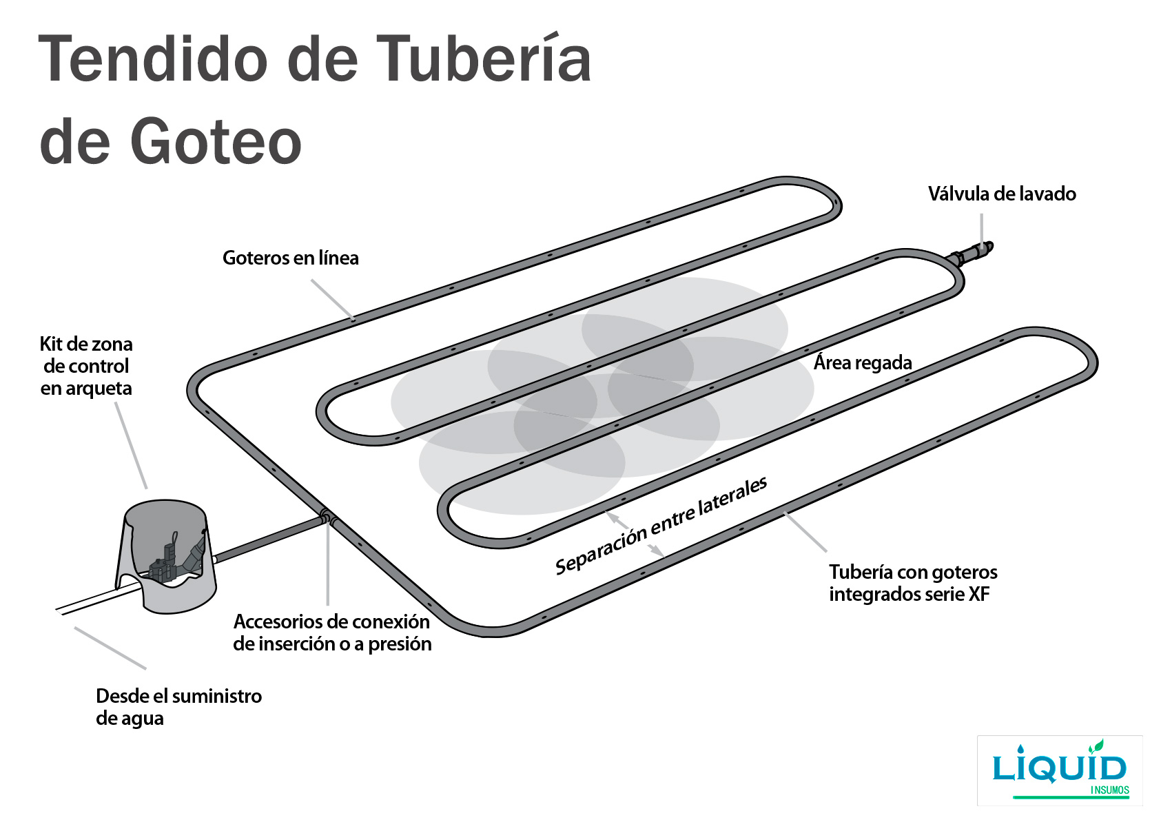 Aplicación de riego subterráneo Rain Bird XFS en área verde